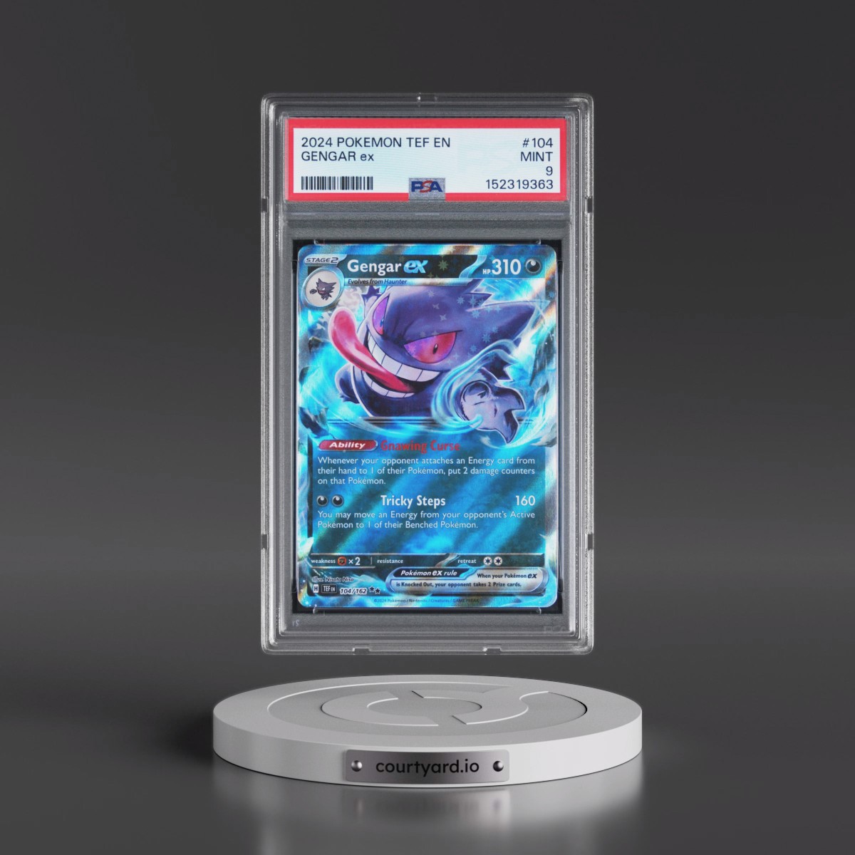 2024 Pokémon Tef EN-Temporal Forces #104 Gengar EX - Holo (PSA 9 MINT)