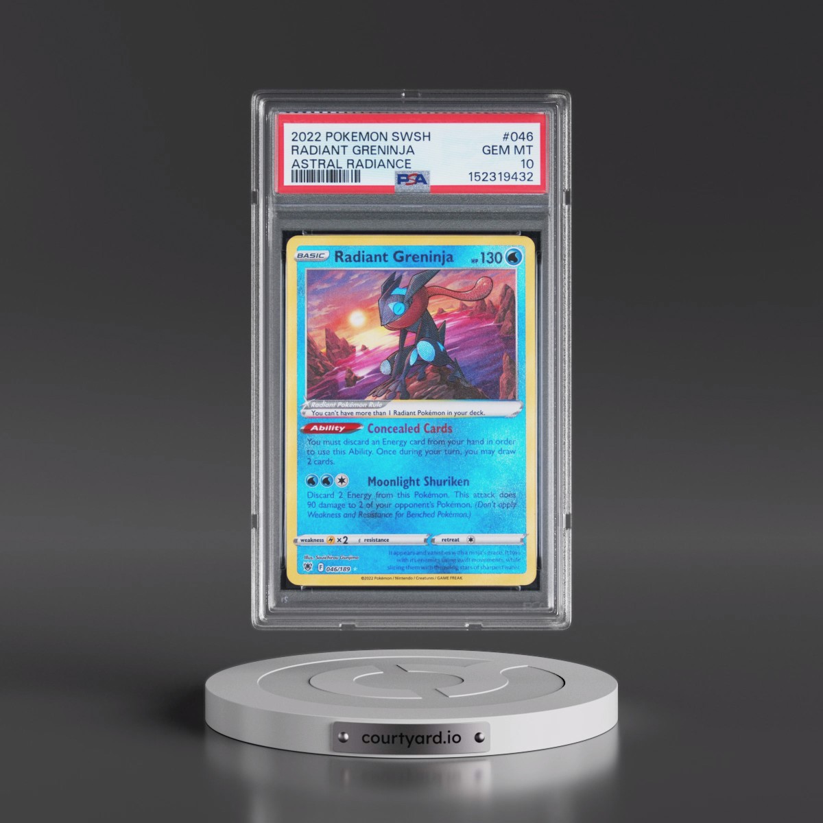 2022 Pokémon Sword & Shield Astral Radiance #046 Radiant Greninja - Holo (PSA 10 GEM MINT)