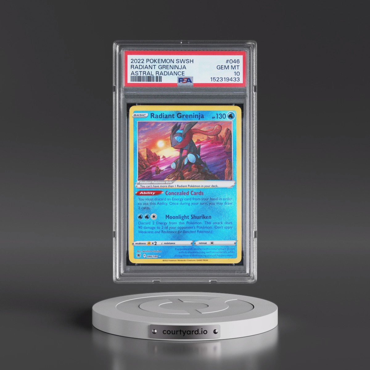 2022 Pokémon Sword & Shield Astral Radiance #046 Radiant Greninja - Holo (PSA 10 GEM MINT)