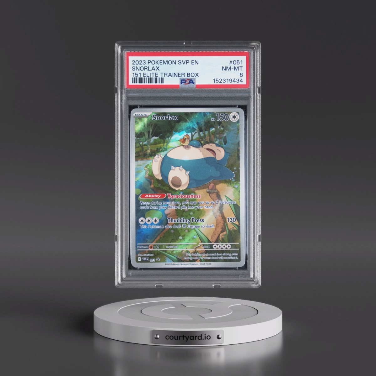 2023 Pokémon Svp EN-SV Black Star Promo #051 Snorlax - 151 Elite Trainer Box (PSA 8 NM-MT)