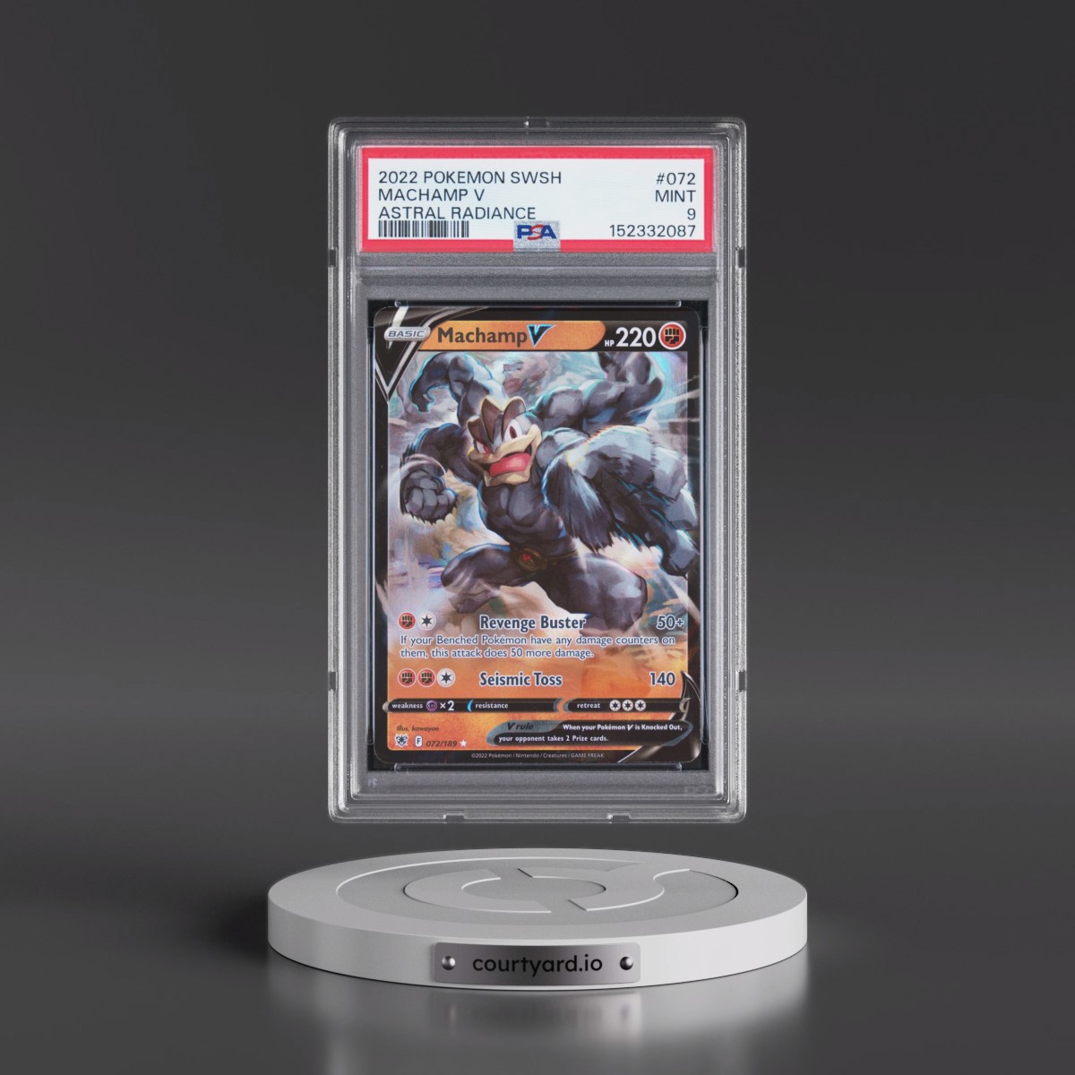 2022 Pokémon Sword & Shield Astral Radiance #072 Machamp V - Holo (PSA 9 MINT)
