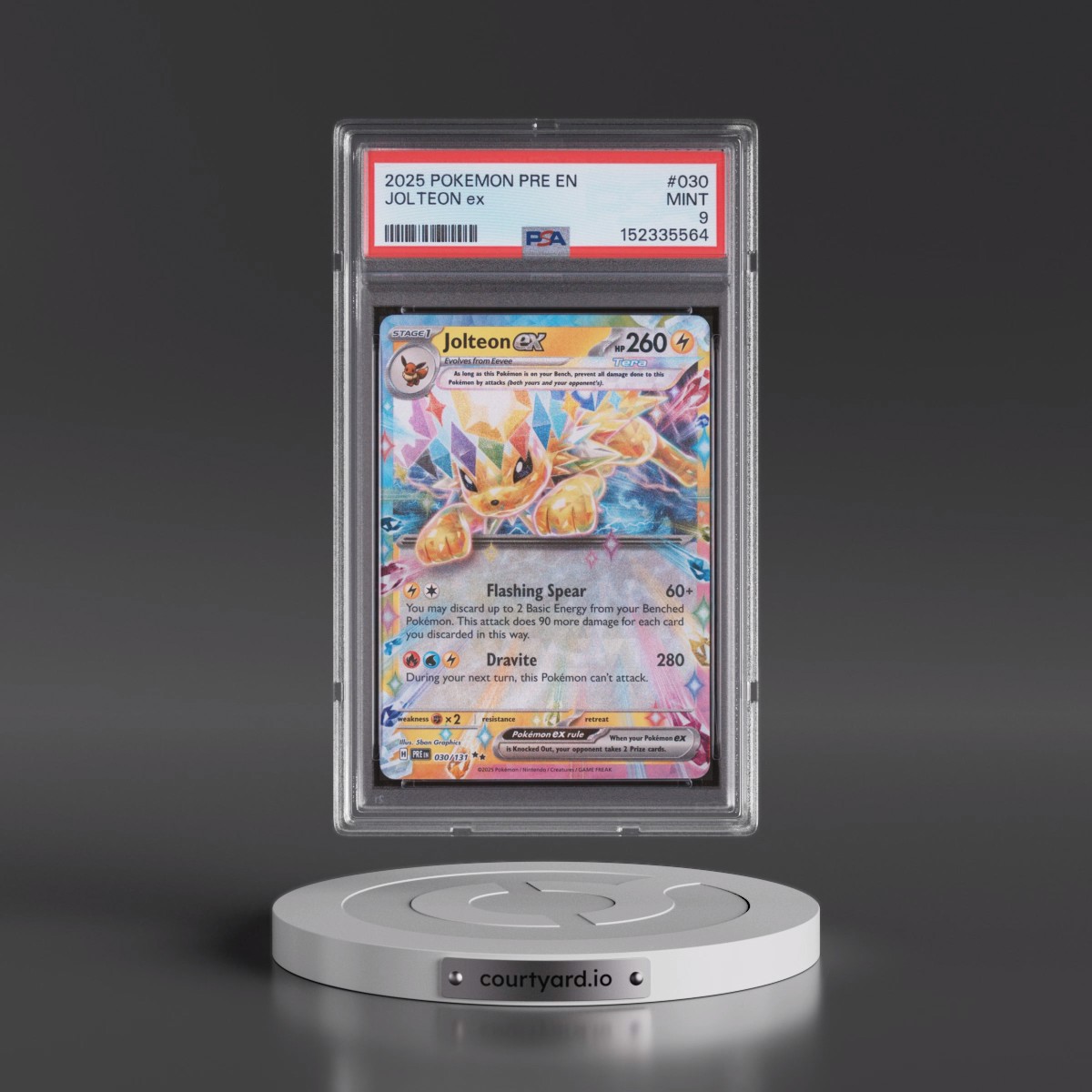 2025 Pokémon Pre EN-Prismatic Evolutions #030 Jolteon EX - Holo (PSA 9 MINT)
