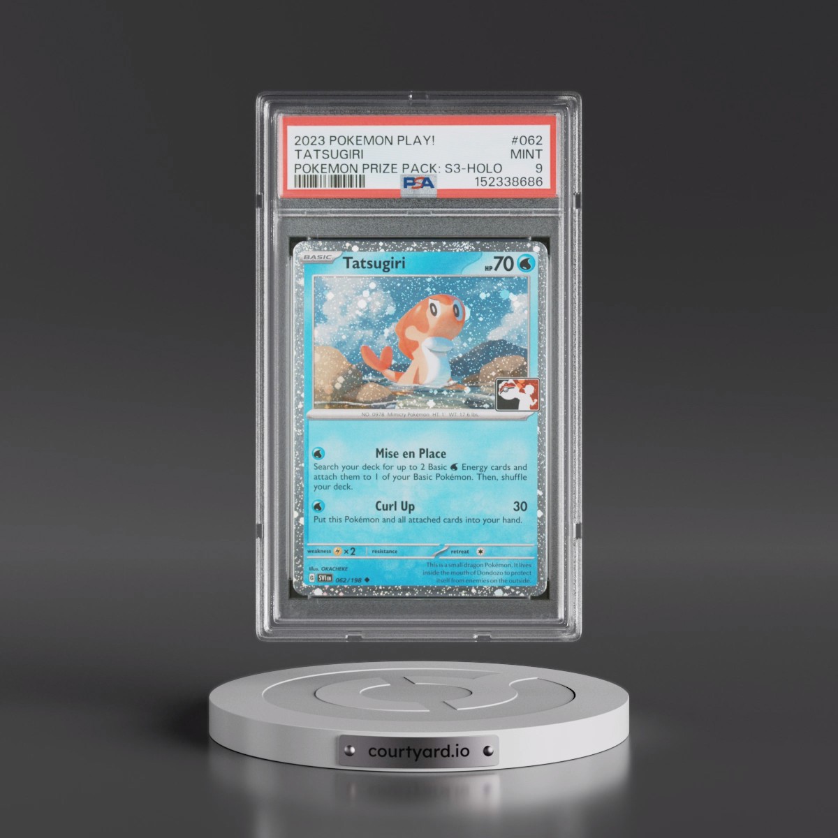 2023 Pokémon Play! Pokémon Prize Pack: Series 3 #062 Tatsugiri - Holo (PSA 9 MINT)