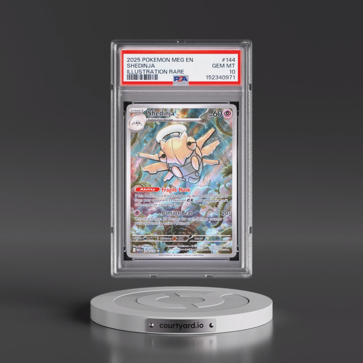 2025 Pokémon Meg EN-Mega Evolution #144 Shedinja - Illustration Rare (PSA 10 GEM MINT)