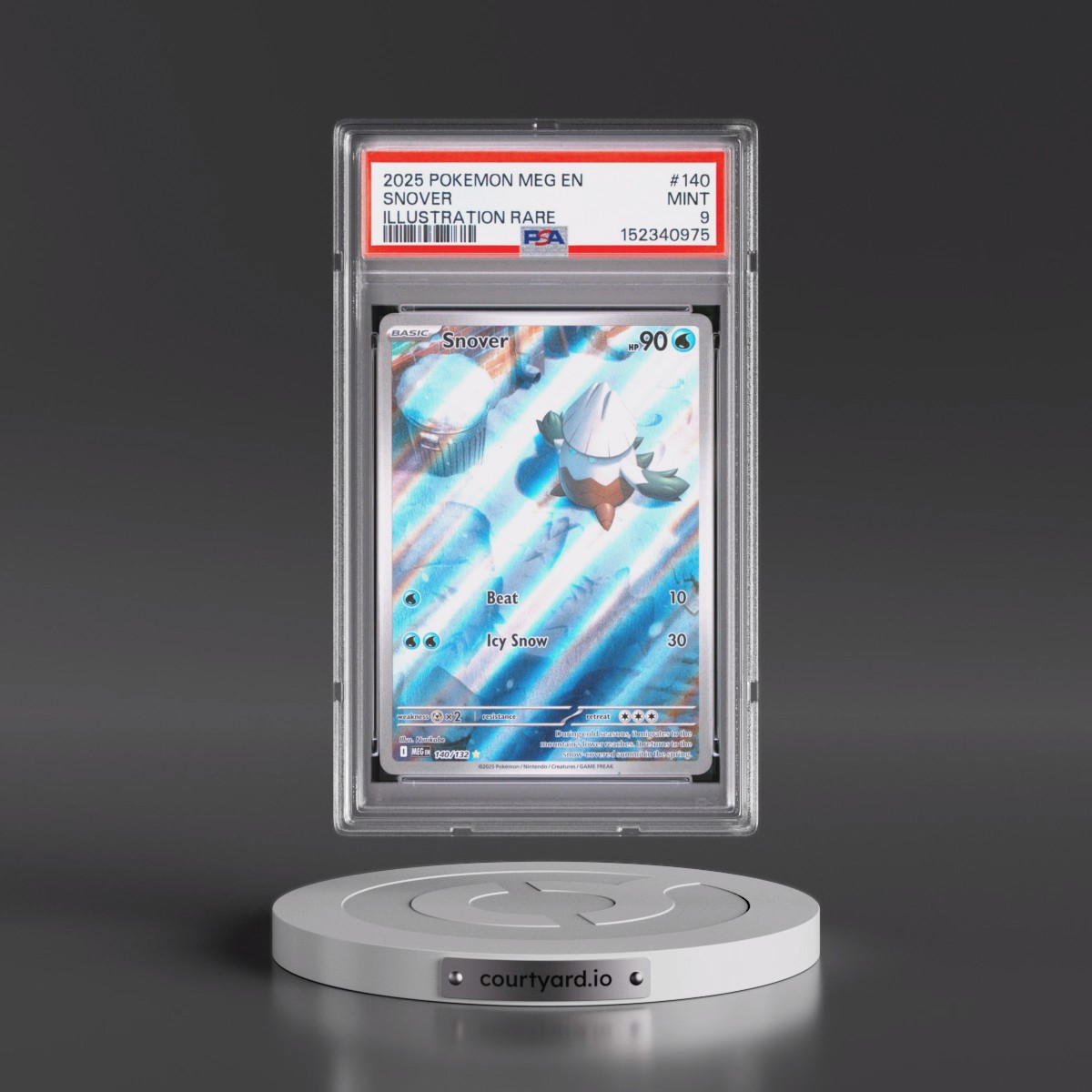 2025 Pokémon Meg EN-Mega Evolution #140 Snover - Illustration Rare (PSA 9 MINT)