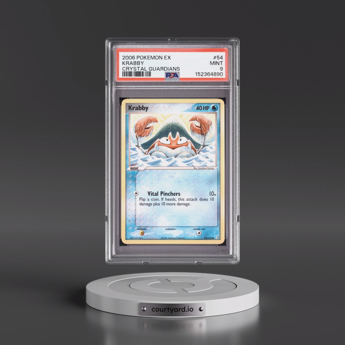 2006 Pokémon EX Crystal Guardians #54 Krabby (PSA 9 MINT)