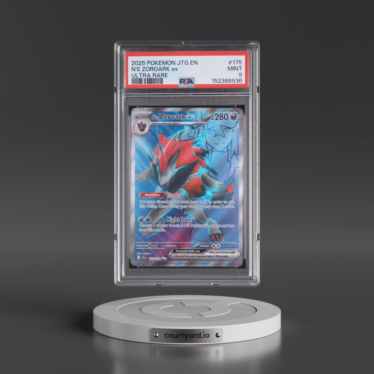 2025 Pokémon Jtg EN-Journey Together #175 N's Zoroark EX - Holo Ultra Rare (PSA 9 MINT)