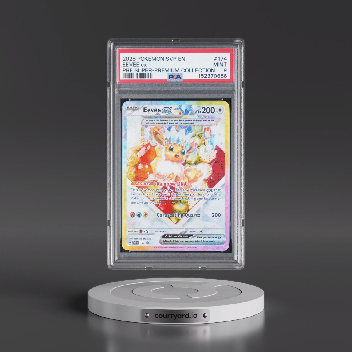 2025 Pokémon Svp EN-SV Black Star Promo #174 Eevee EX - Holo Prismatic Evolutions Super-Premium Collection (PSA 9 MINT)