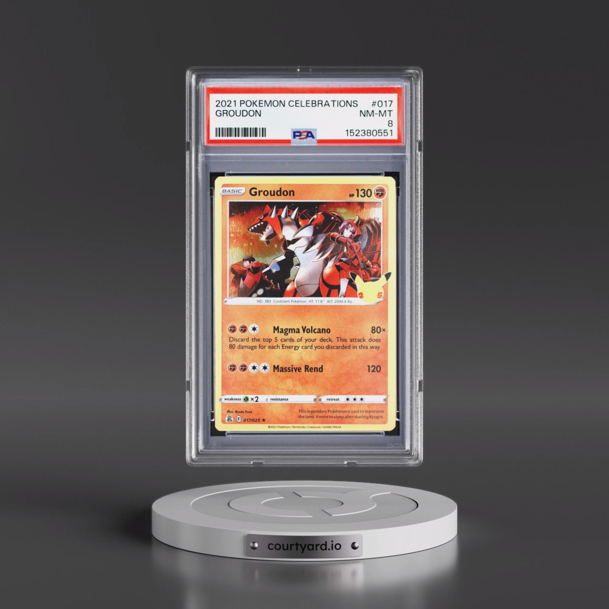 2021 Pokémon Celebrations #017 Groudon (PSA 8 NM-MT)