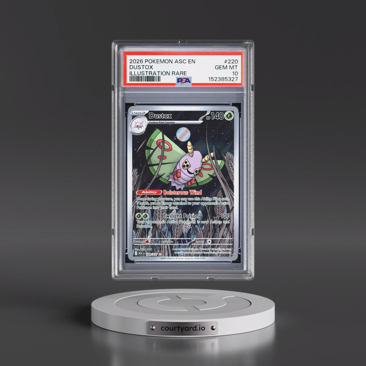 2026 Pokémon Asc EN-Ascended Heroes #220 Dustox - Illustration Rare (PSA 10 GEM MINT)
