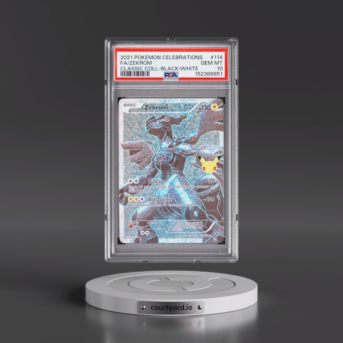 2021 Pokémon Celebrations Classic Collection #114 Zekrom - Full Art (PSA 10 GEM MINT)