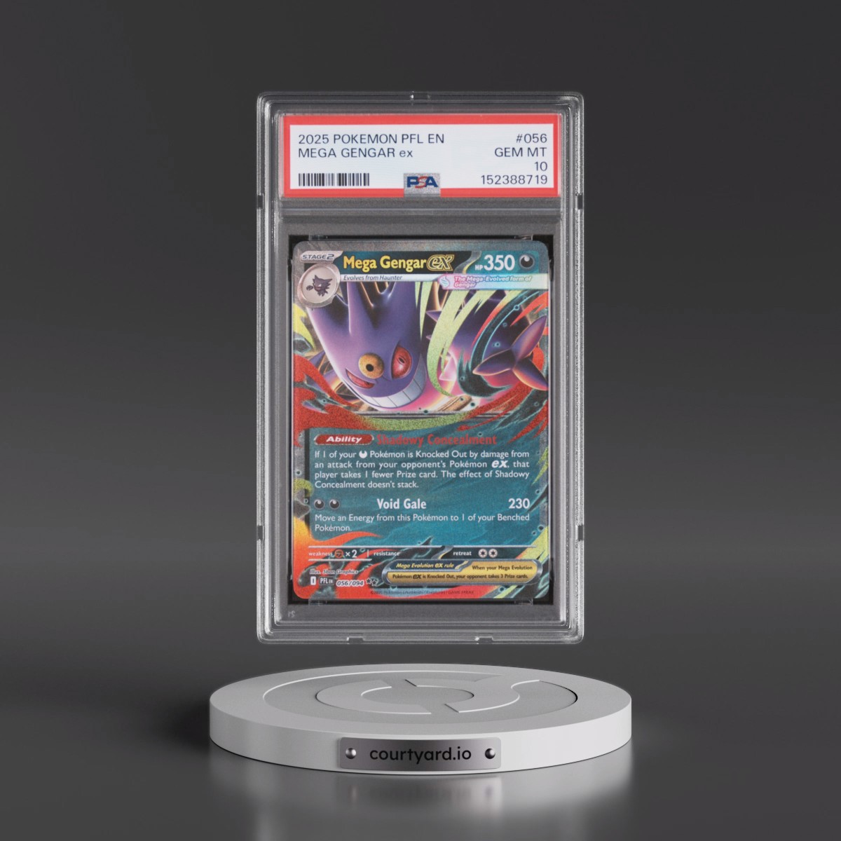 2025 Pokémon Pfl EN-Phantasmal Flames #056 Mega Gengar EX - Holo (PSA 10 GEM MINT)