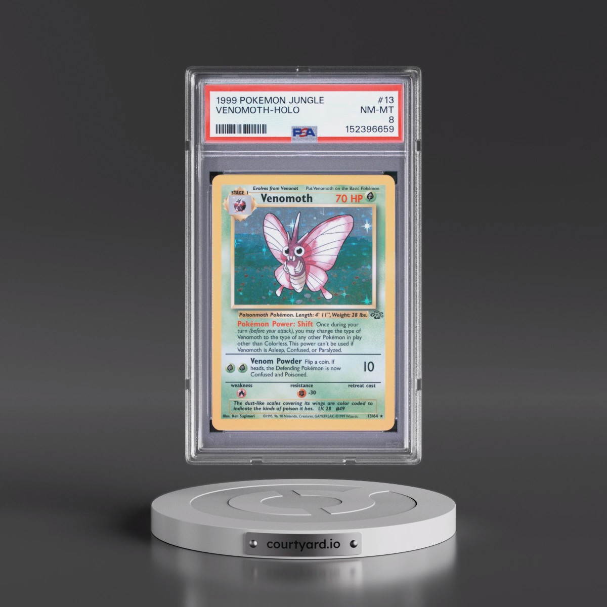 1999 Pokémon Jungle #13 Venomoth - Holo (PSA 8 NM-MT)