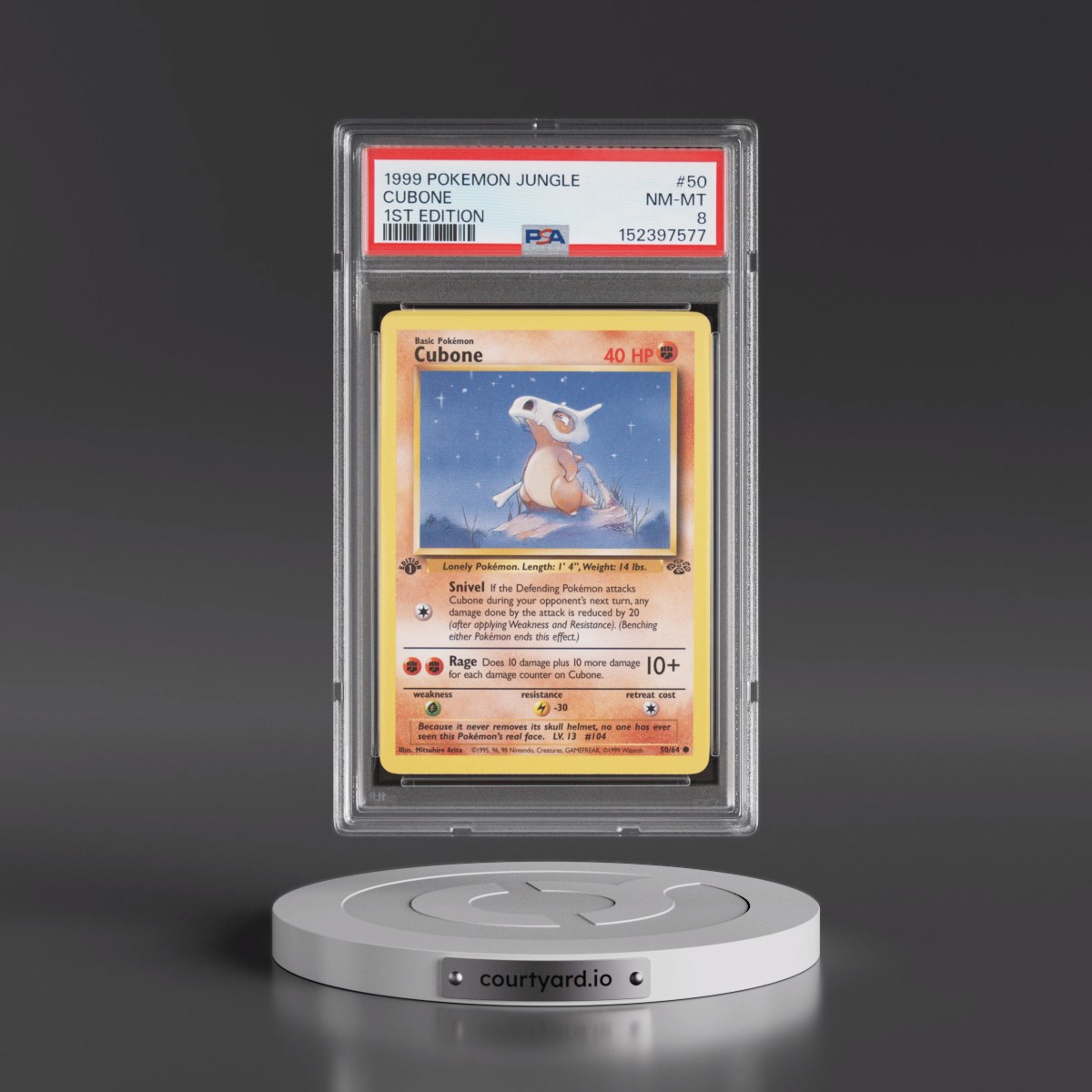 1999 Pokémon Jungle Cubone - 1st Edition #50 PSA 8