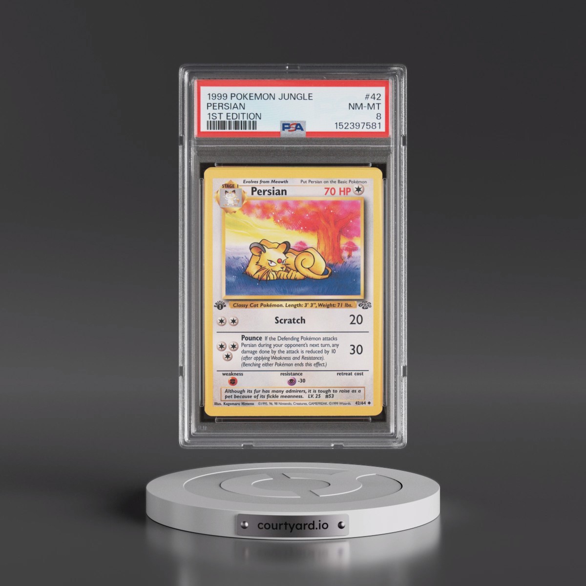 1999 Pokémon Jungle #42 Persian - 1st Edition (PSA 8 NM-MT)