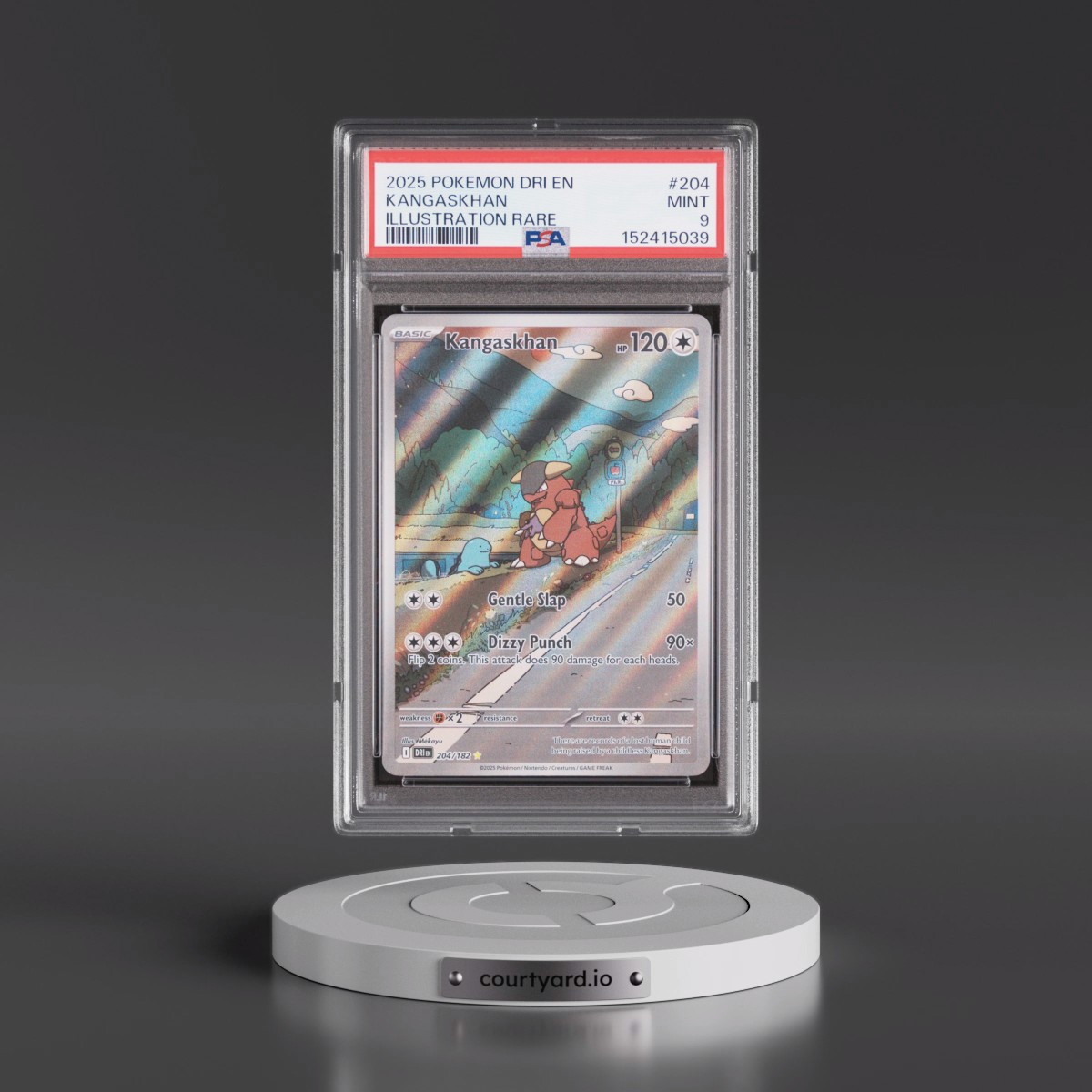 2025 Pokémon Dri EN-Destined Rivals #204 Kangaskhan - Illustration Rare (PSA 9 MINT)