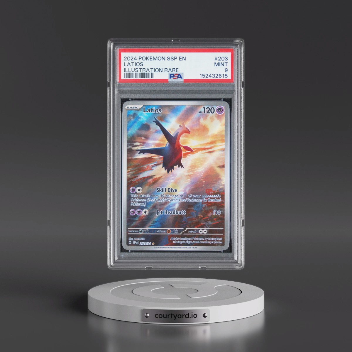 2024 Pokémon Ssp EN-Surging Sparks #203 Latios - Illustration Rare (PSA 9 MINT)