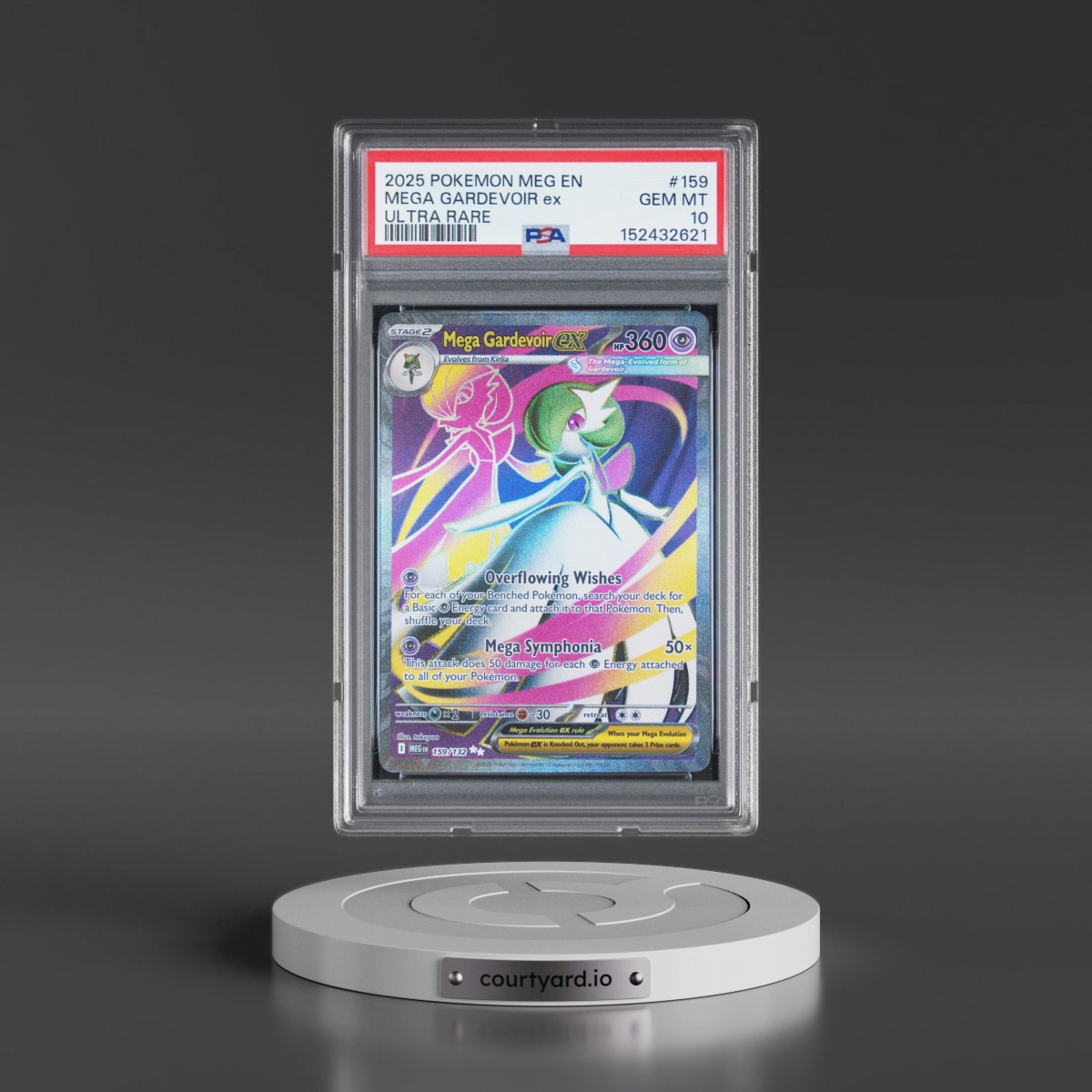 2025 Pokémon Meg EN-Mega Evolution #159 Mega Gardevoir EX - Holo Ultra Rare (PSA 10 GEM MINT)