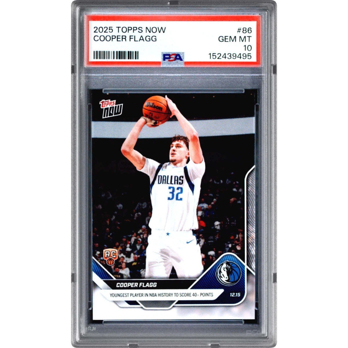 2025 Topps Now #86 Cooper Flagg (PSA 10 GEM MINT)