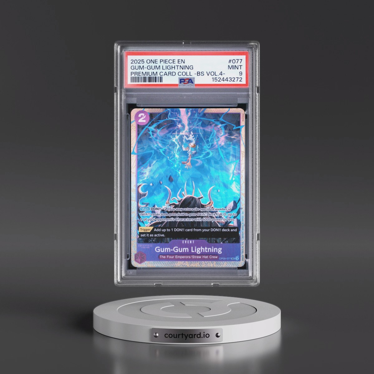2025 One Piece Premium Card Collection -Best Selection Vol.4 #077 Gum-Gum Lightning (PSA 9 MINT)
