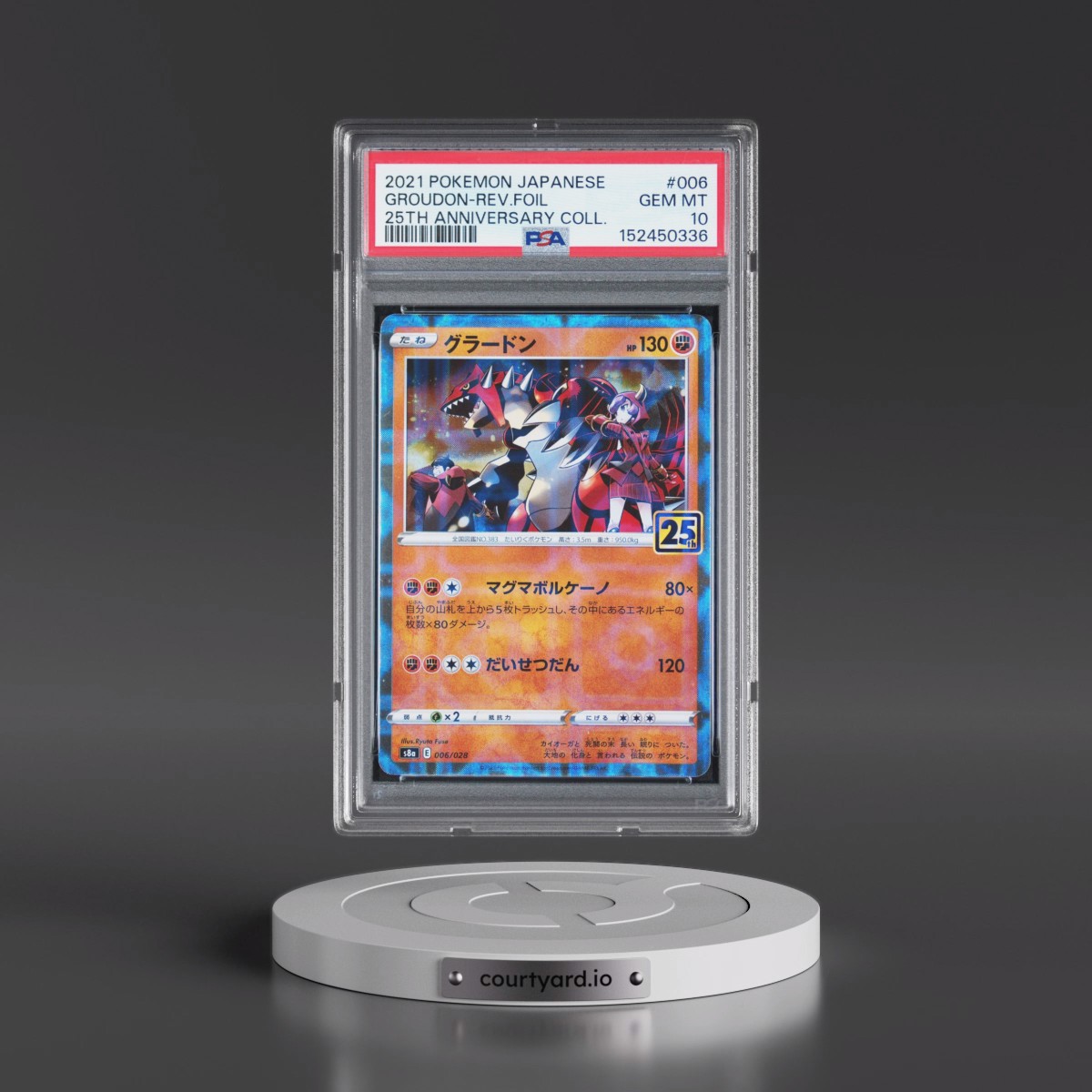 2021 Pokémon 25th Anniversary Collection #006 Groudon - Reverse Foil (PSA 10 GEM MINT)