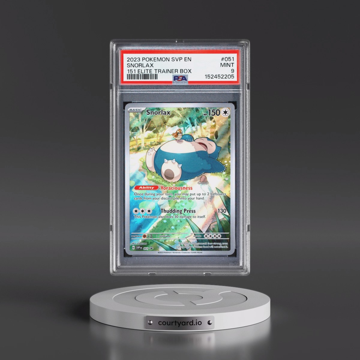 2023 Pokémon Svp EN-SV Black Star Promo #051 Snorlax - 151 Elite Trainer Box (PSA 9 MINT)