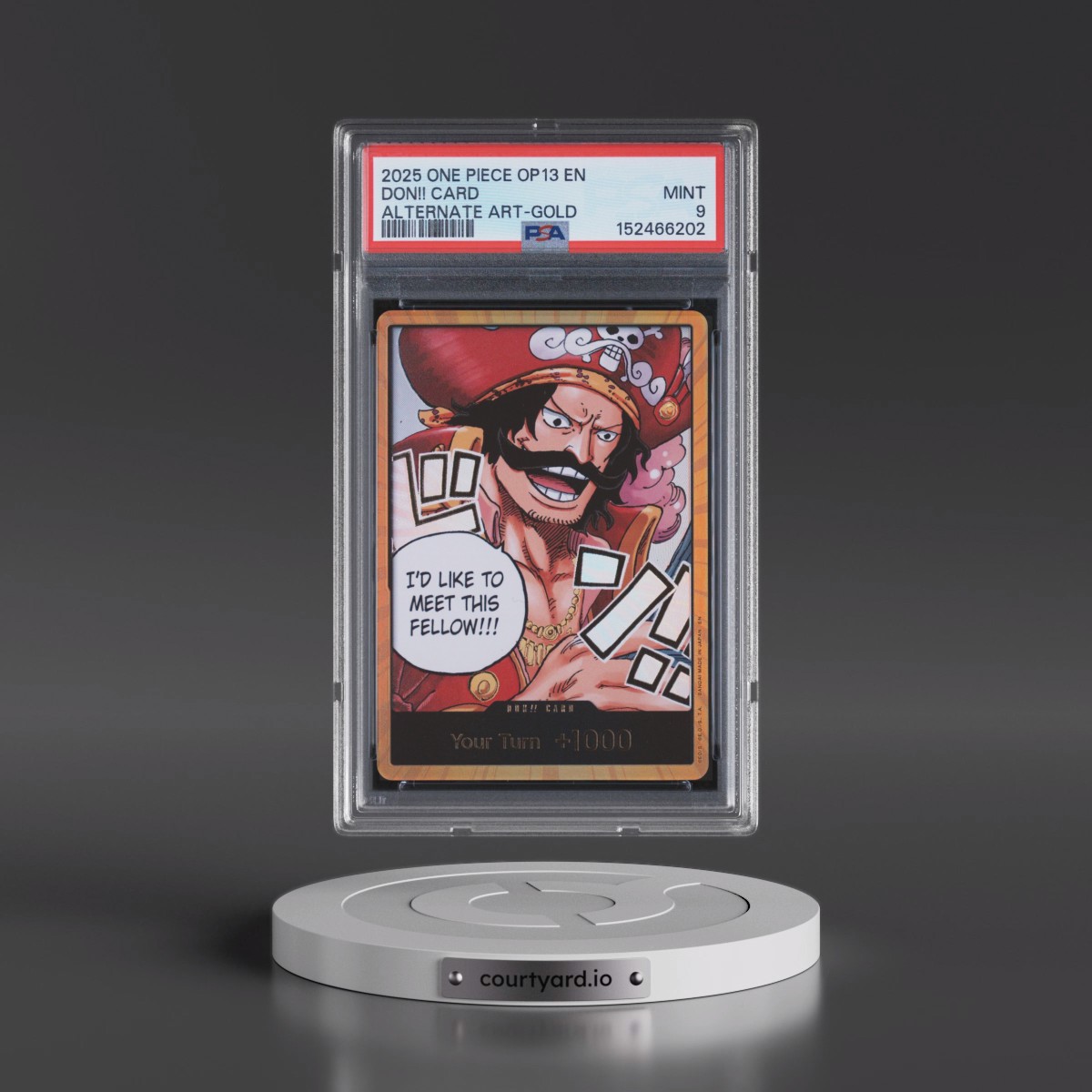 2025 One Piece OP13-Carrying on His Will Don!! Card - Alternate Art-Gold PSA 9