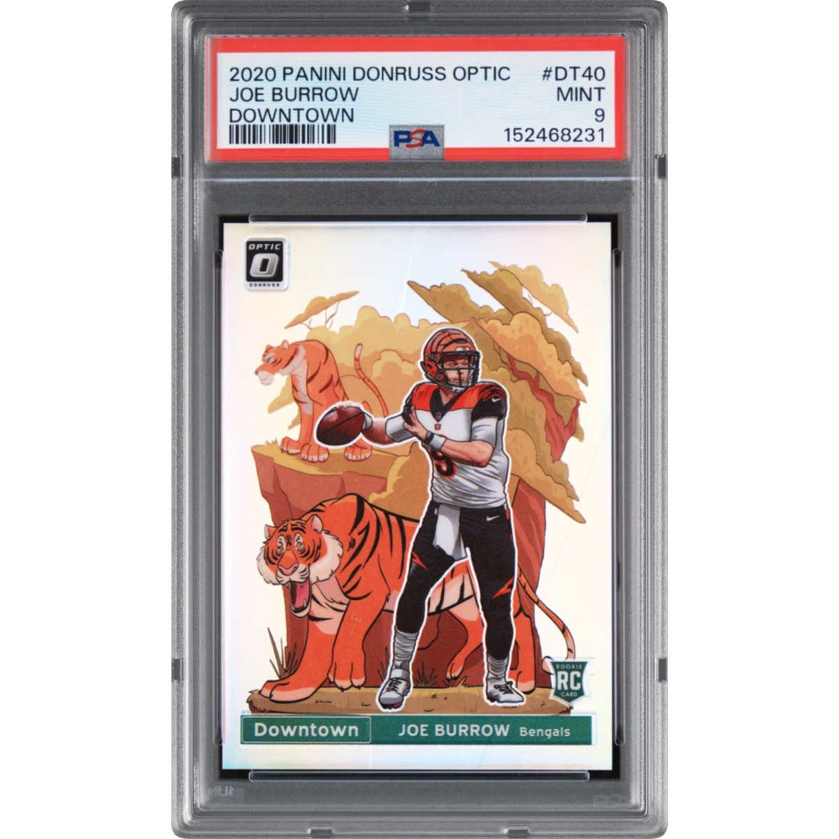 2020 Panini Donruss Optic Downtown #DT40 Joe Burrow (PSA 9 MINT)