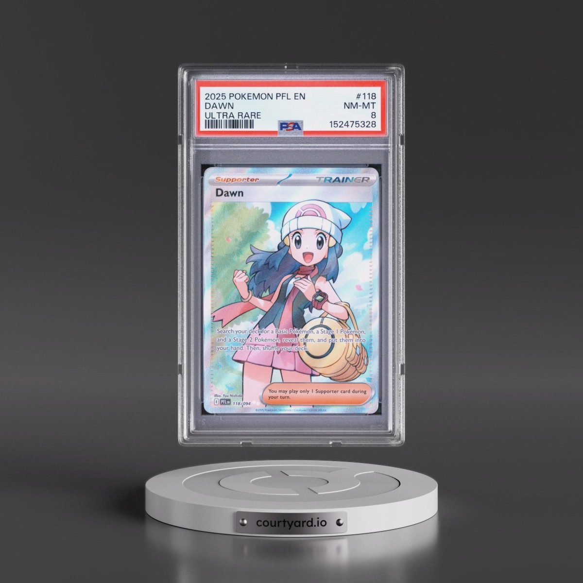 2025 Pokémon Pfl EN-Phantasmal Flames #118 Dawn - Ultra Rare (PSA 8 NM-MT)