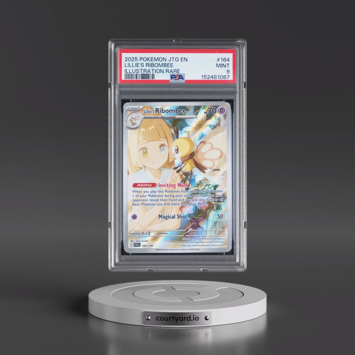 2025 Pokémon Jtg EN-Journey Together #164 Lillie's Ribombee - Illustration Rare (PSA 9 MINT)