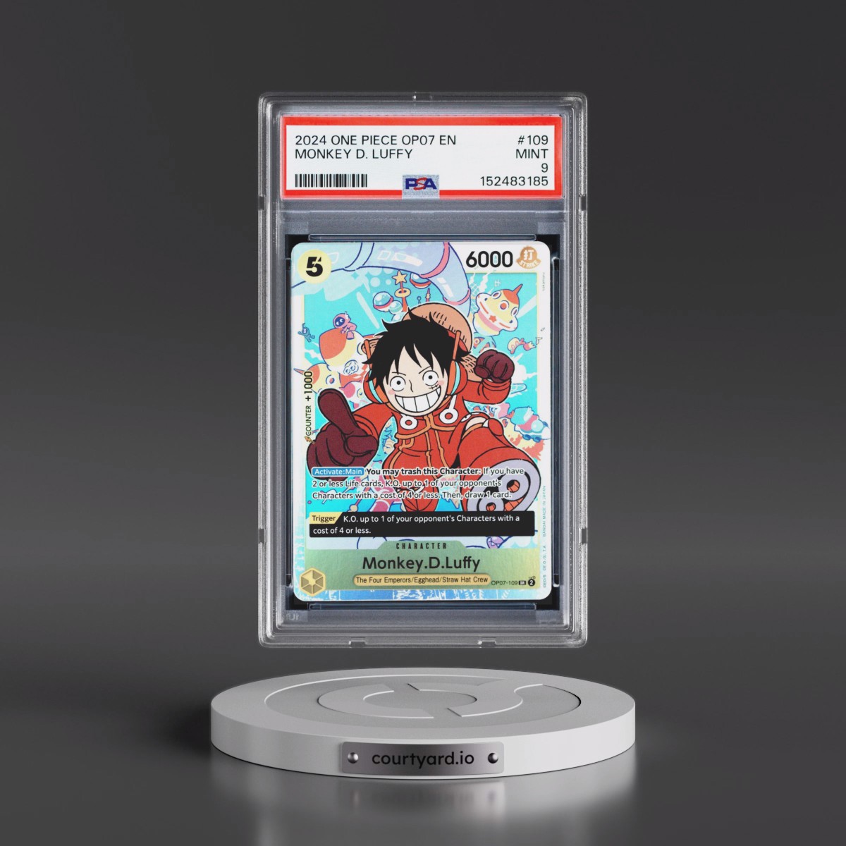 2024 One Piece OP07-500 Years in the Future #109 Monkey D. Luffy (PSA 9 MINT)