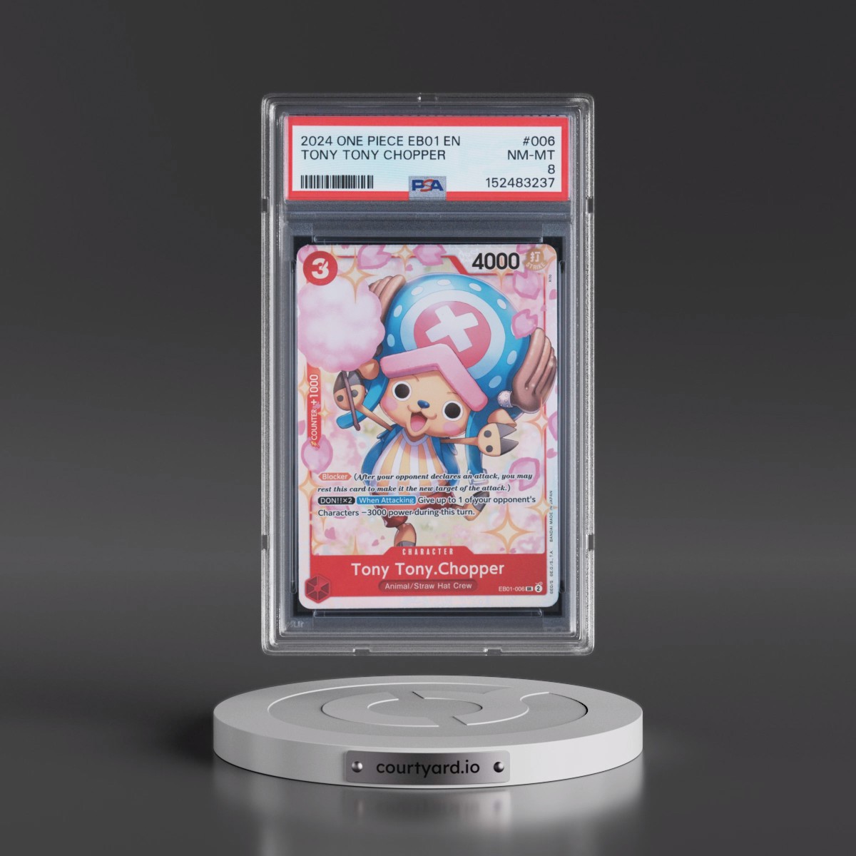 2024 One Piece EB01-Extra Booster -Memorial Collection #006 Tony Tony Chopper (PSA 8 NM-MT)