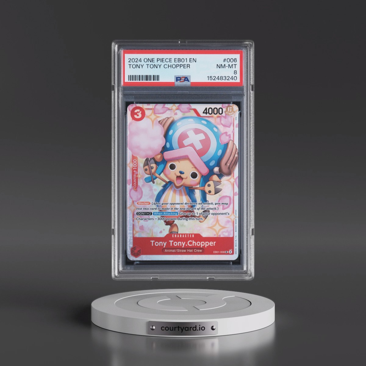 2024 One Piece EB01-Extra Booster -Memorial Collection #006 Tony Tony Chopper (PSA 8 NM-MT)