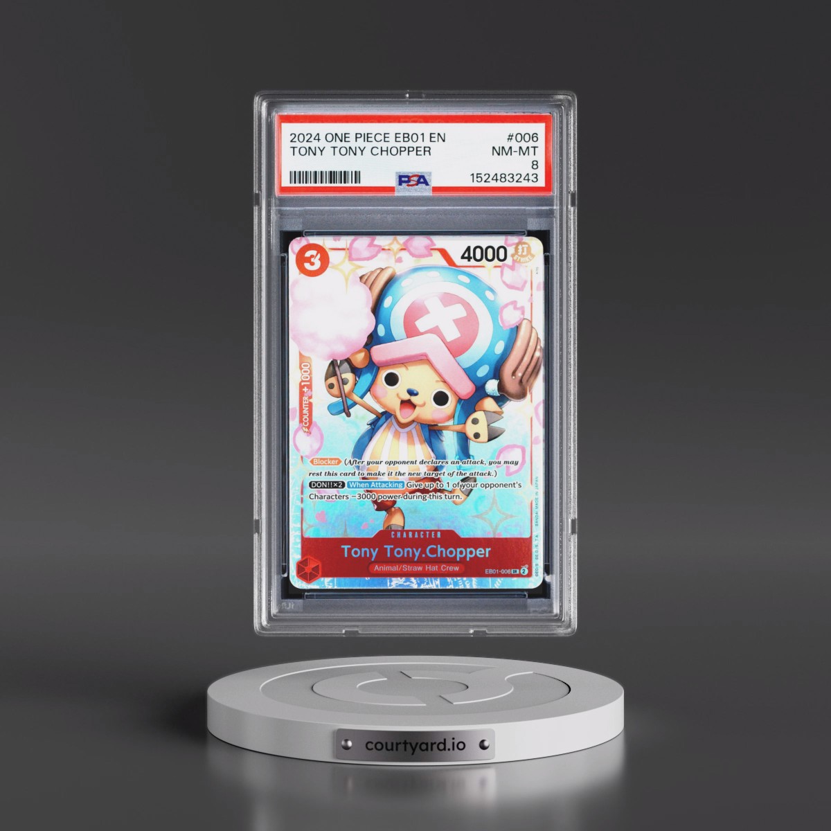 2024 One Piece EB01-Extra Booster -Memorial Collection #006 Tony Tony Chopper (PSA 8 NM-MT)