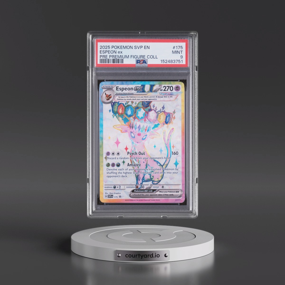 2025 Pokémon Svp EN-SV Black Star Promo #175 Espeon EX - Holo Prismatic Evolutions Premium Figure Collection (PSA 9 MINT)