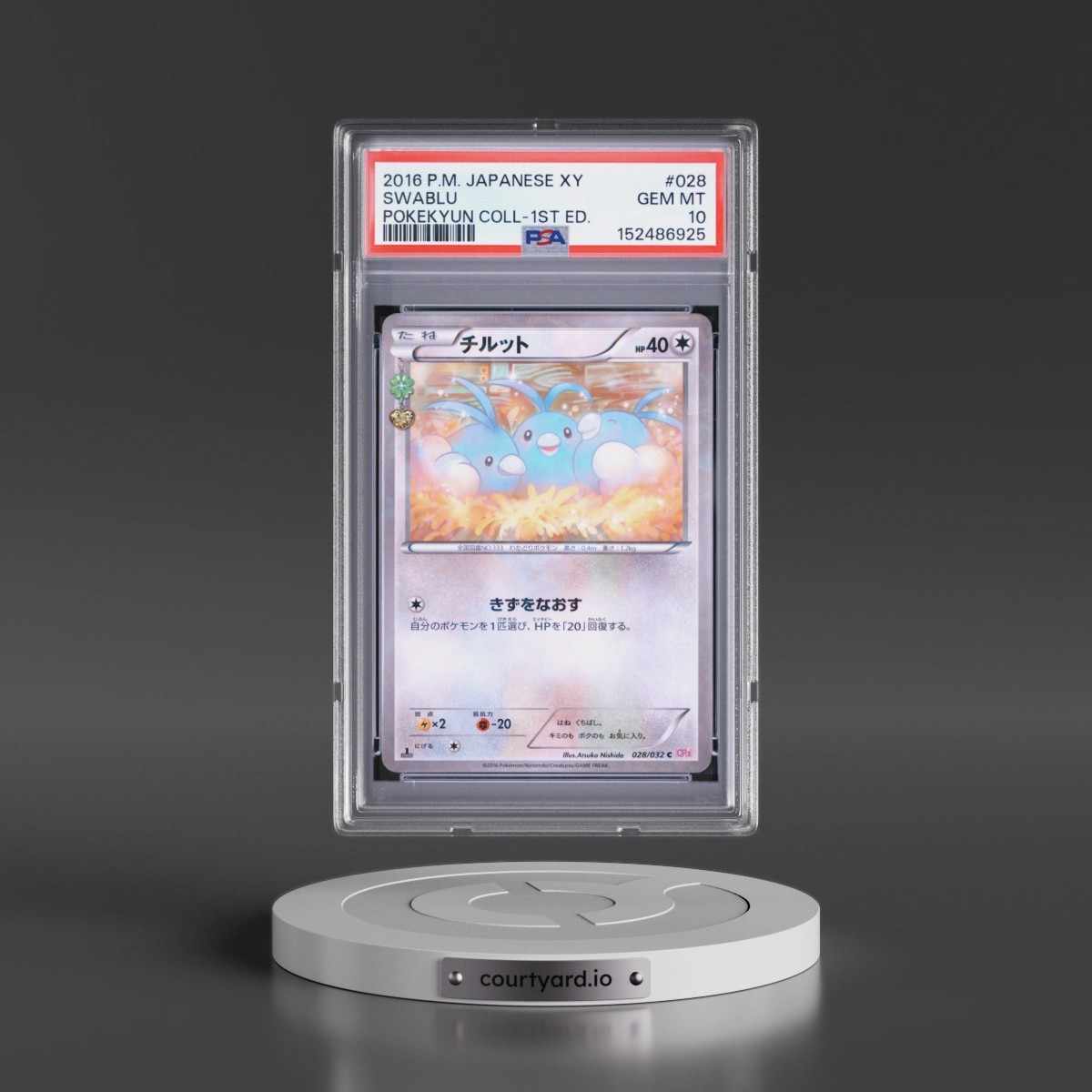 2016 Pokémon XY Pokekyun Collection #028 Swablu - 1st Edition (PSA 10 GEM MINT)
