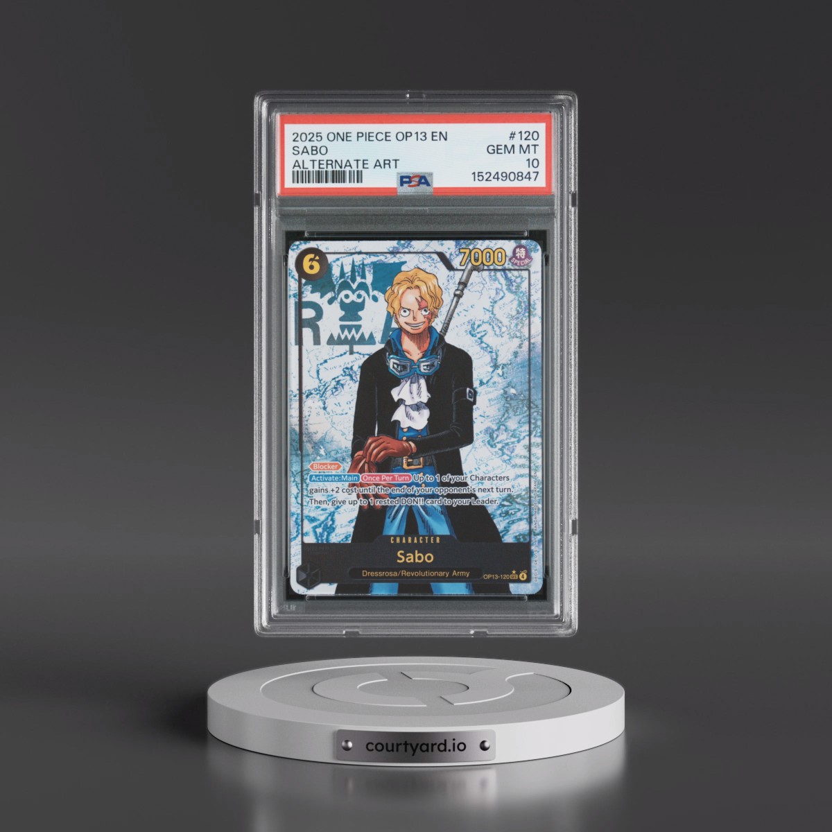 2025 One Piece OP13-Carrying on His Will #120 Sabo - Alternate Art (PSA 10 GEM MINT)