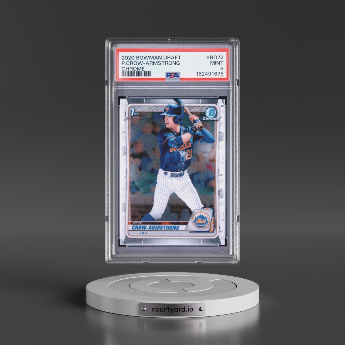 2020 Bowman Draft #BD72 Pete Crow-Armstrong - Chrome (PSA 9 MINT)