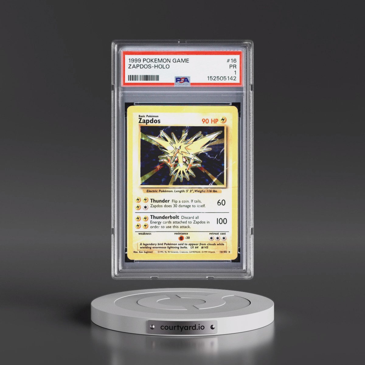 1999 Pokémon Game #16 Zapdos - Holo (PSA 1 PR)