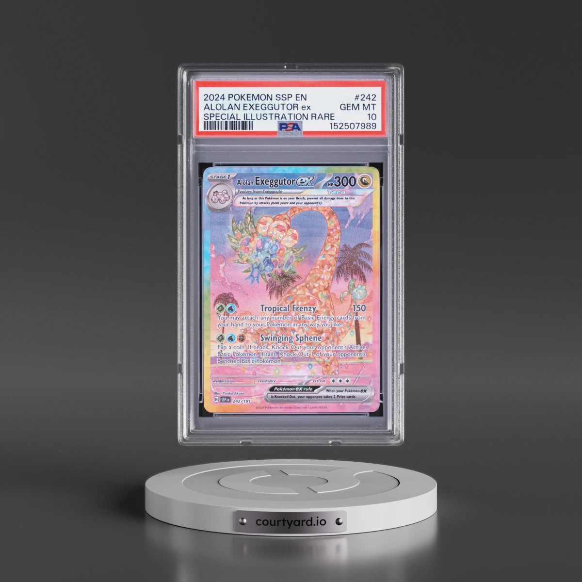2024 Pokémon Ssp EN-Surging Sparks #242 Alolan Exeggutor EX - Holo Special Illustration Rare (PSA 10 GEM MINT)