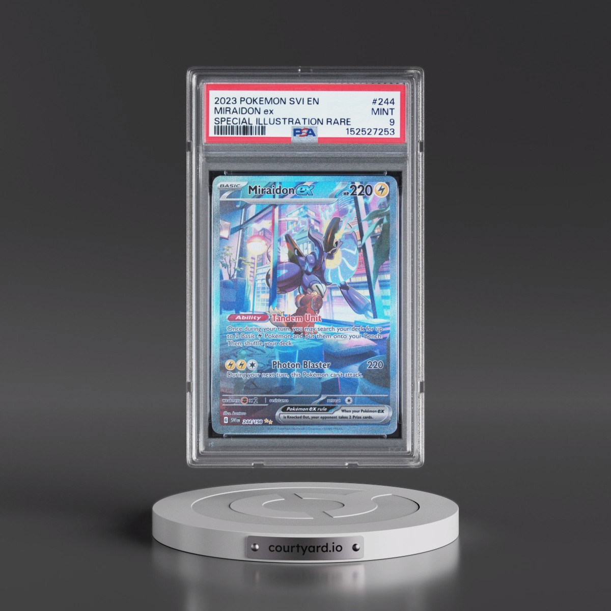 2023 Pokémon Svi EN-Scarlet & Violet #244 Miraidon EX - Holo Special Illustration Rare (PSA 9 MINT)