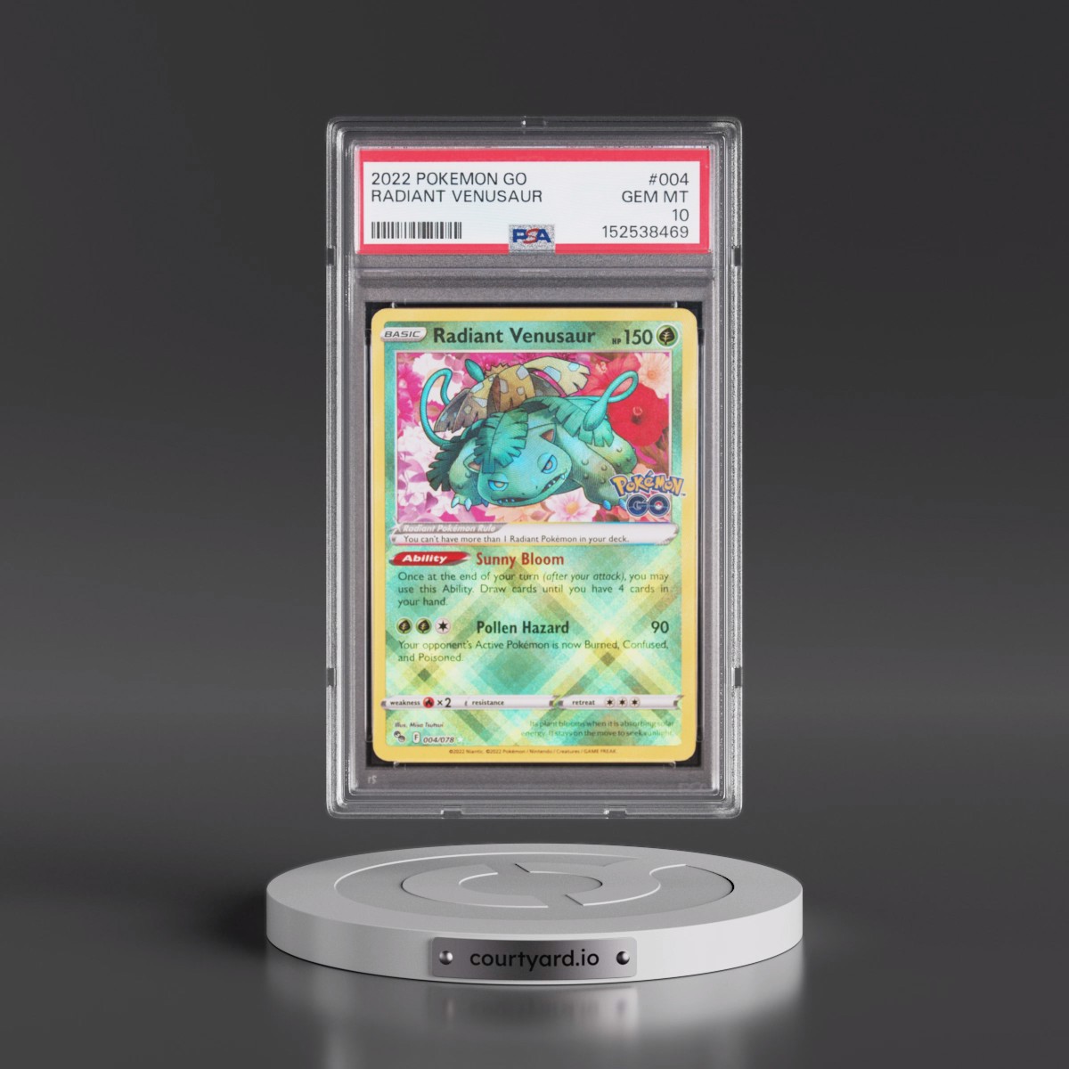 2022 Pokémon Go Radiant Venusaur - Holo #004 PSA 10