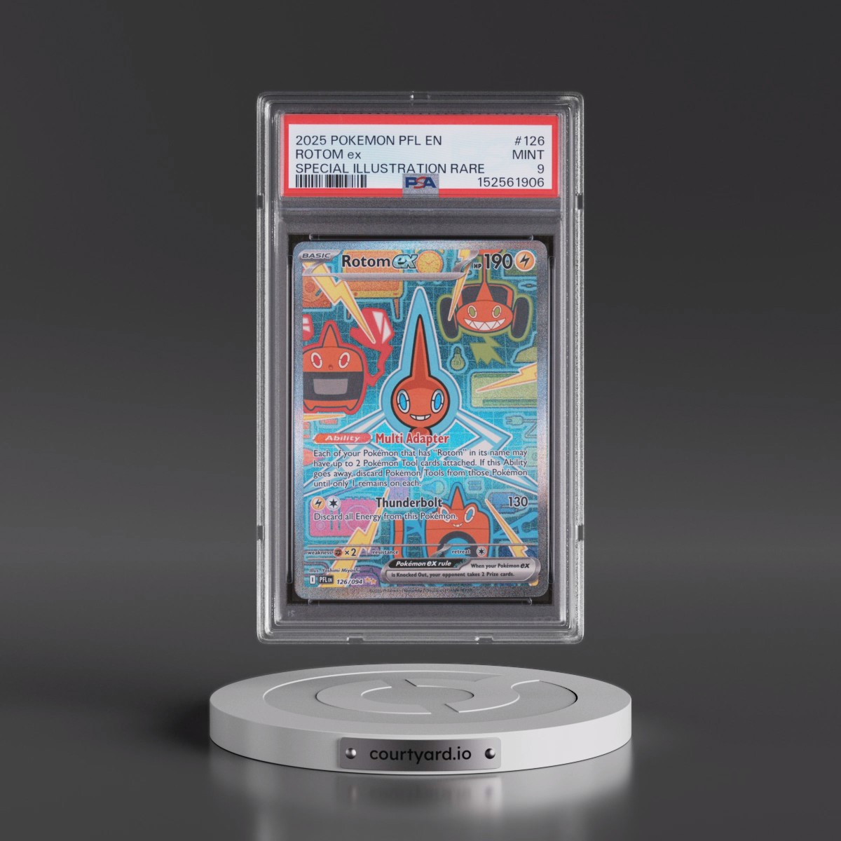 2025 Pokémon Pfl EN-Phantasmal Flames #126 Rotom EX - Holo Special Illustration Rare (PSA 9 MINT)