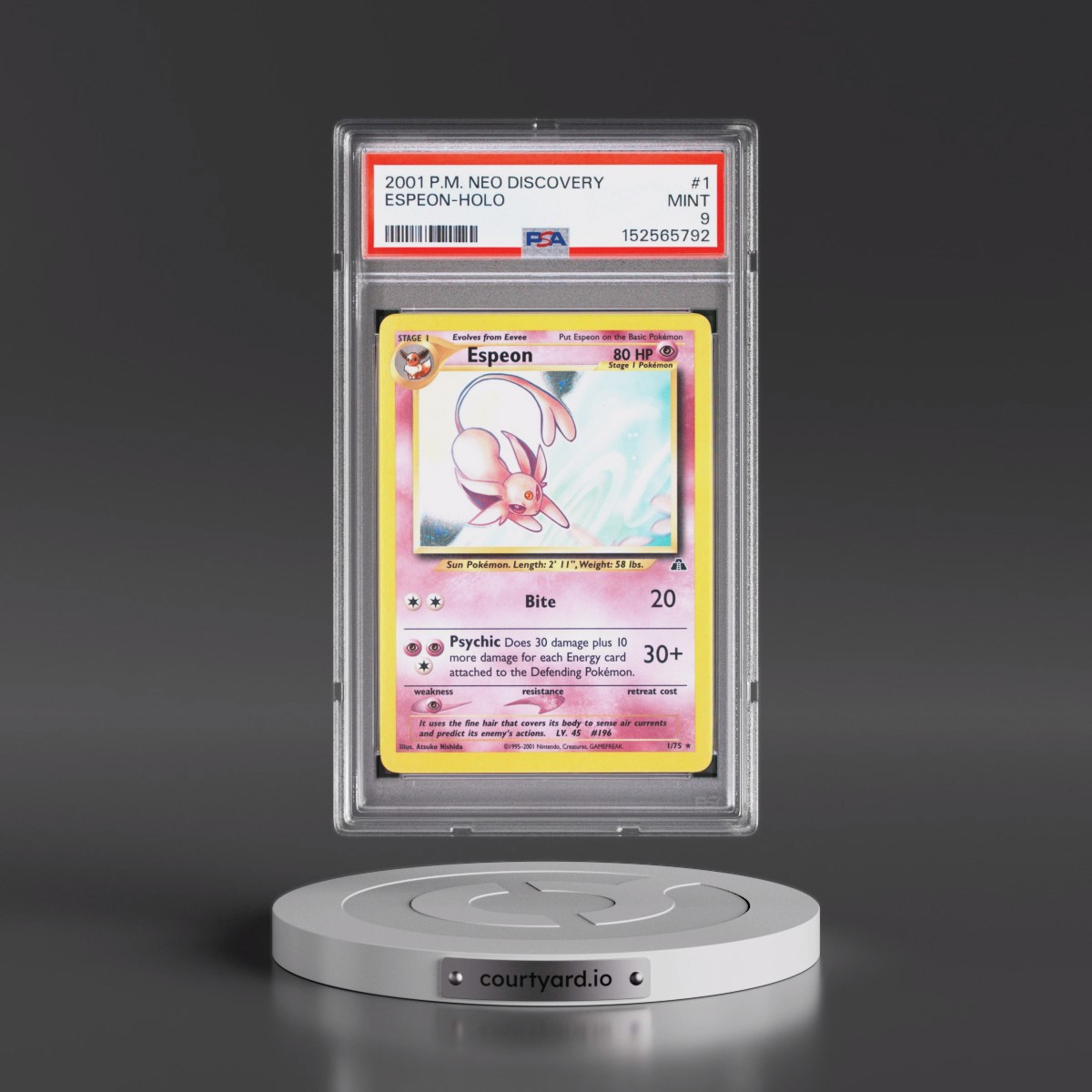 2001 Pokémon Neo Discovery #1 Espeon - Holo (PSA 9 MINT)