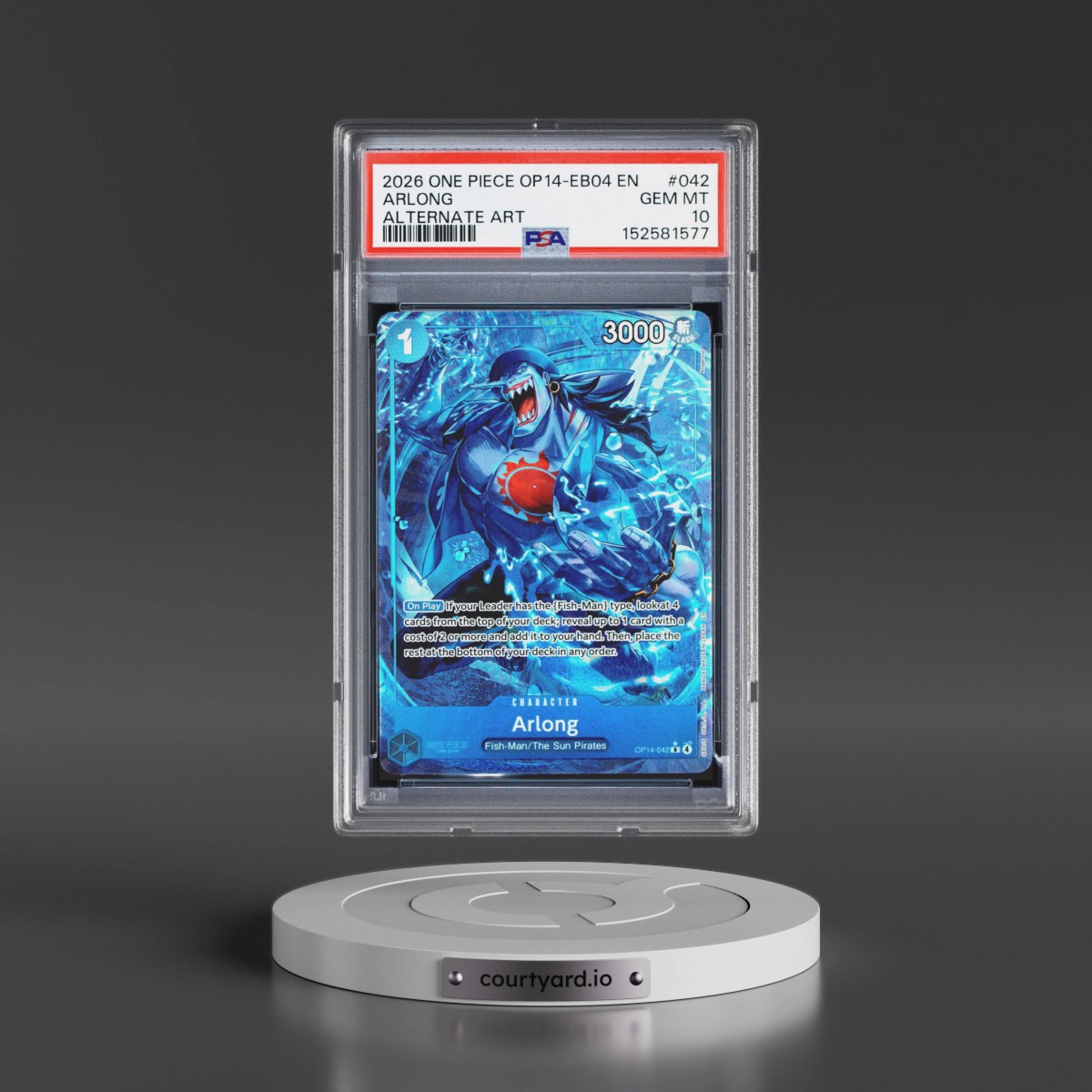 2026 One Piece OP14-EB04-the Azure Sea's Seven #042 Arlong - Alternate Art (PSA 10 GEM MINT)