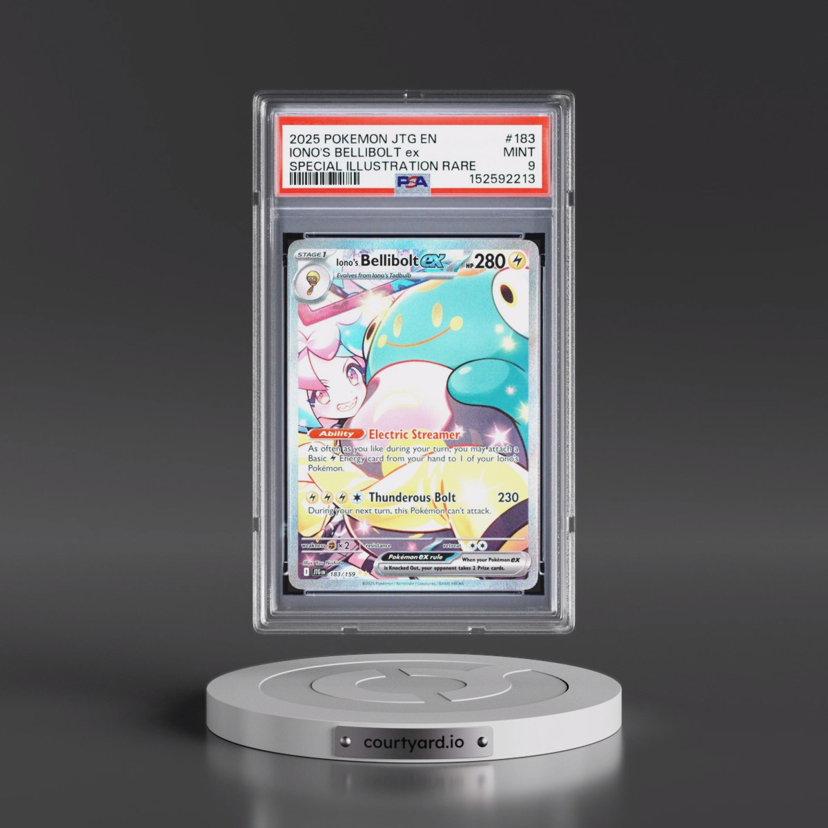 2025 Pokémon Jtg EN-Journey Together #183 Iono's Bellibolt EX - Holo Special Illustration Rare (PSA 9 MINT)
