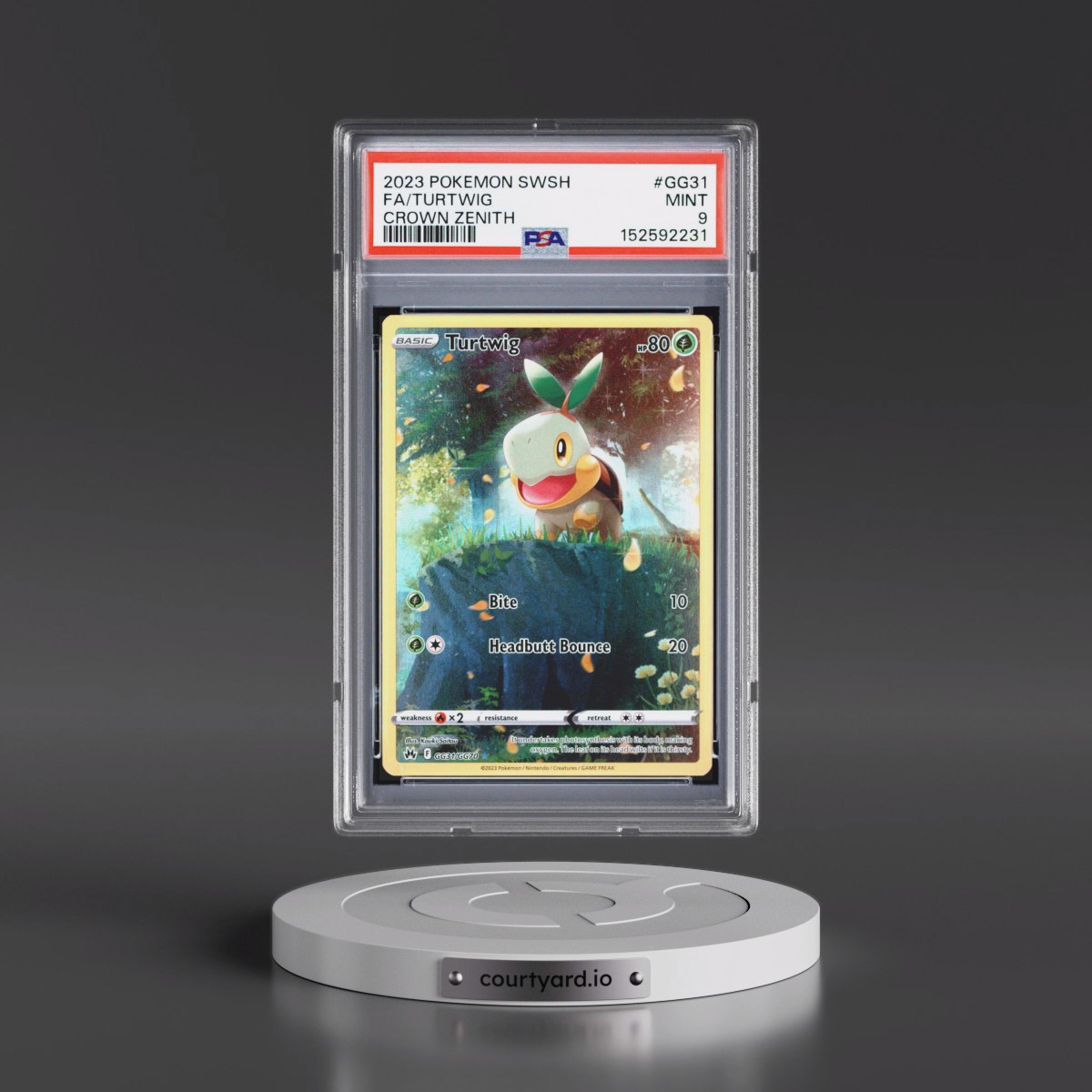 2023 Pokémon Sword and Shield Crown Zenith #GG31 Turtwig - Full Art (PSA 9 MINT)