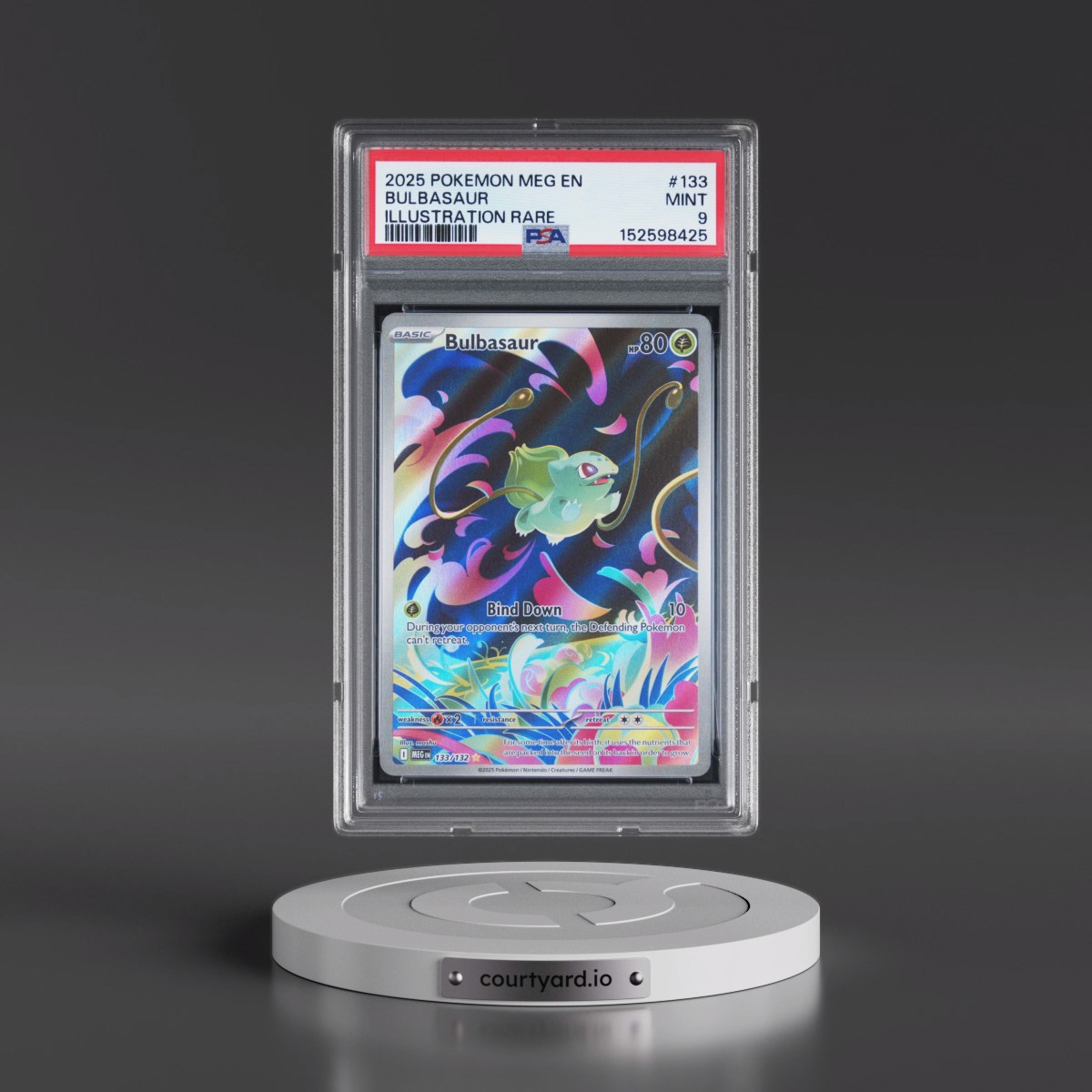 2025 Pokémon Meg EN-Mega Evolution #133 Bulbasaur - Illustration Rare (PSA 9 MINT)
