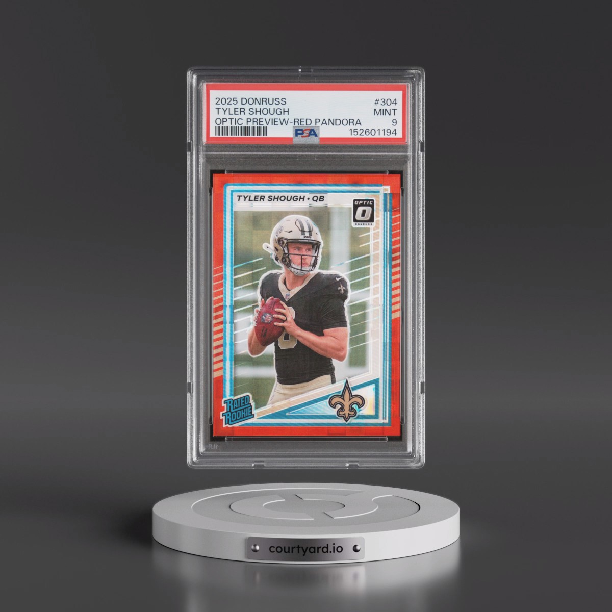 2025 Panini Donruss Tyler Shough - Optic Preview-Red Pandora #304 PSA 9