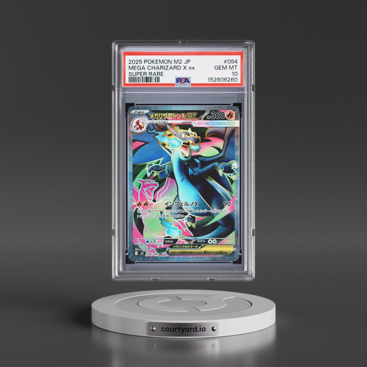2025 Pokémon M2-Inferno X #094 Mega Charizard X EX - Holo Super Rare (PSA 10 GEM MINT)
